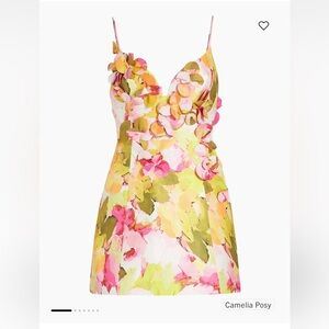 NEW ACLER isla mini dress in yellow/pink